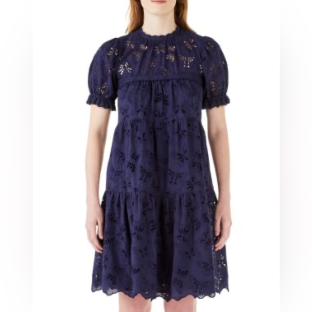 Kate Spade Navy Eyelet Casual Dress